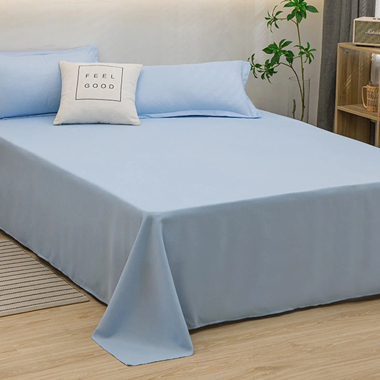 Drap Housse - LinoSoftSheet™ - Bleu Ciel - Comptoir du LIT
