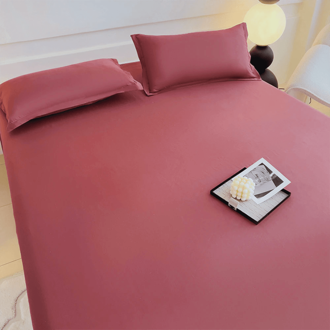 Drap Housse - LinoSoftSheet™ - Prune - Comptoir du LIT