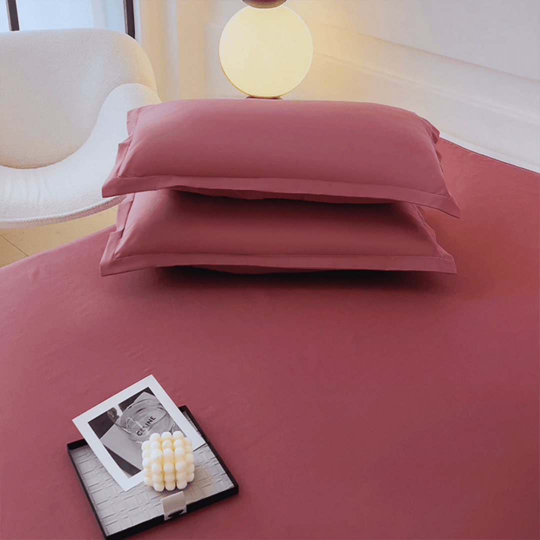 Drap Housse - LinoSoftSheet™ - Prune - Comptoir du LIT