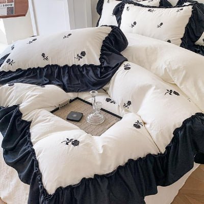 Linge de Lit - RoseDream™ Blanc & Noir - Comptoir du LIT