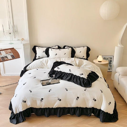 Linge de Lit - RoseDream™ Blanc & Noir - Comptoir du LIT