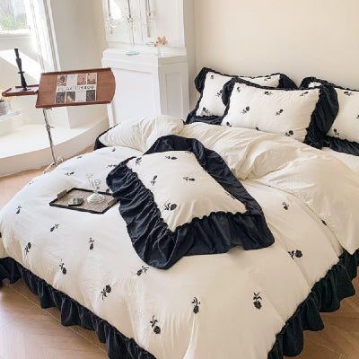 Linge de Lit - RoseDream™ Blanc & Noir - Comptoir du LIT