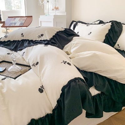 Linge de Lit - RoseDream™ Blanc & Noir - Comptoir du LIT