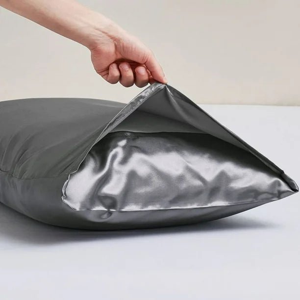 Taie d'Oreiller en Satin - SatinDreamPillow™ - Argenté - Comptoir du LIT