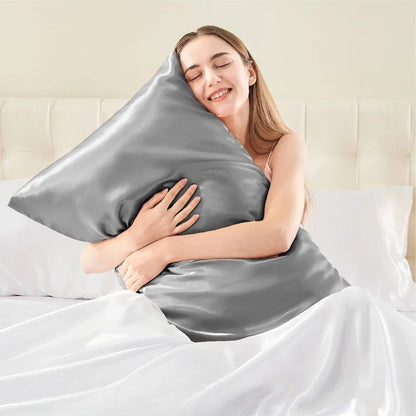 Taie d'Oreiller en Satin - SatinDreamPillow™ - Argenté - Comptoir du LIT