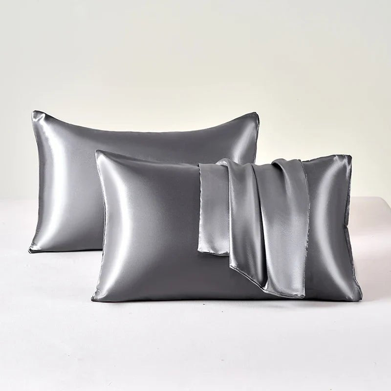 Taie d'Oreiller en Satin - SatinDreamPillow™ - Argenté - Comptoir du LIT