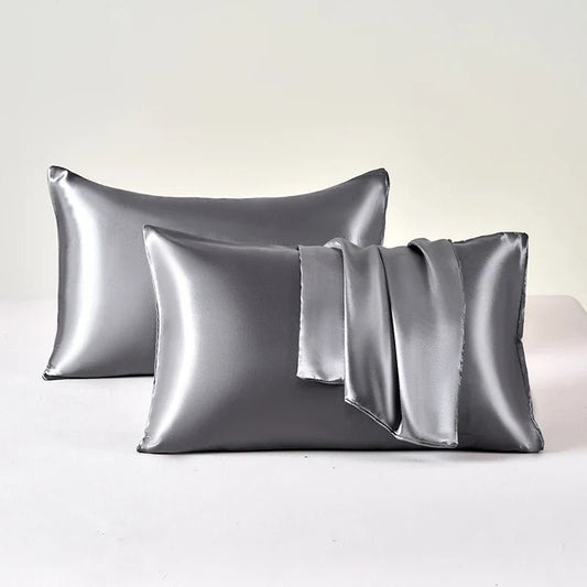 Taie d'Oreiller en Satin - SatinDreamPillow™ - Argenté - Comptoir du LIT