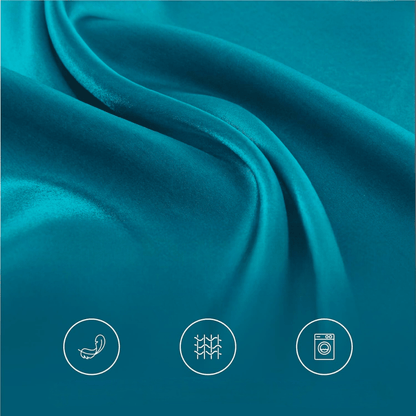 Taie d'Oreiller en Satin - SatinDreamPillow™ - Bleu Vert - Comptoir du LIT