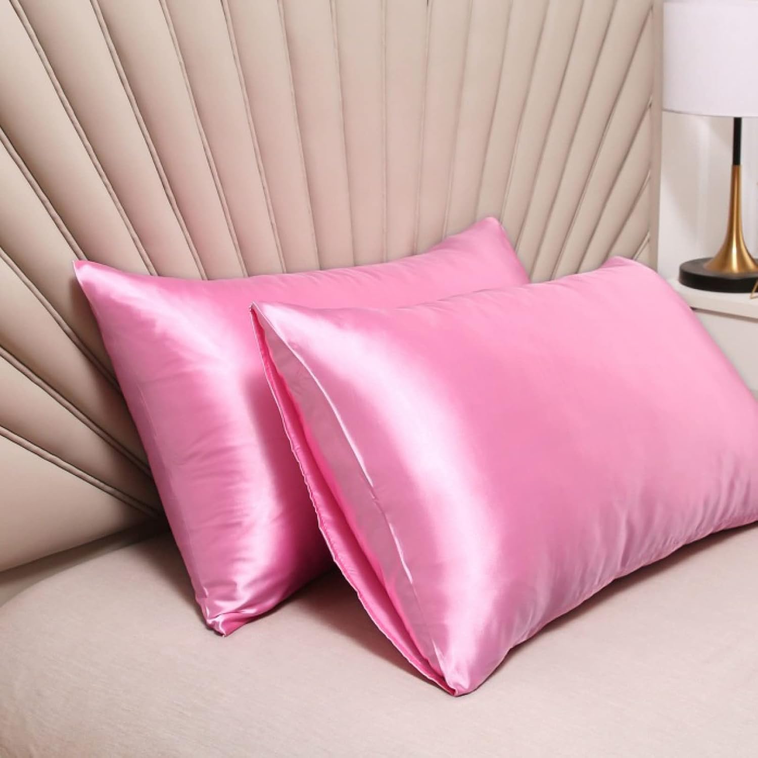 Taie d'Oreiller en Satin - SatinDreamPillow™ - Rose - Comptoir du LIT