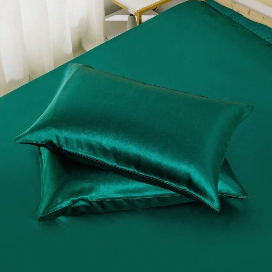 Taie d'Oreiller en Satin - SatinDreamPillow™ - Vert - Comptoir du LIT