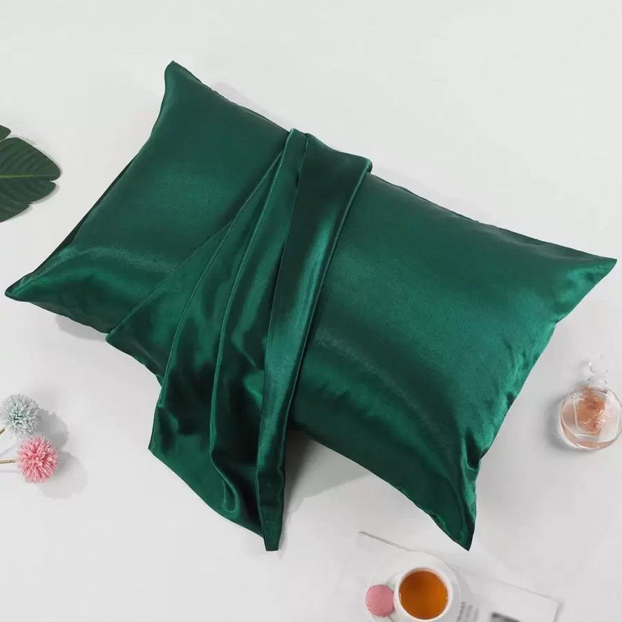 Taie d'Oreiller en Satin - SatinDreamPillow™ - Vert - Comptoir du LIT