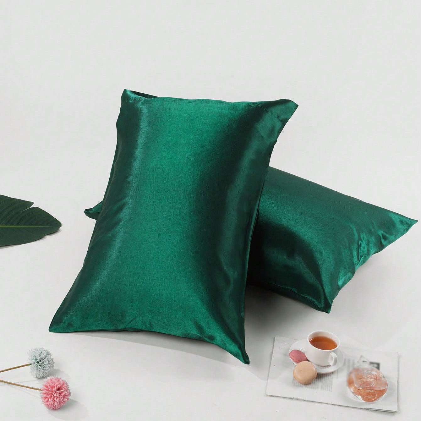 Taie d'Oreiller en Satin - SatinDreamPillow™ - Vert - Comptoir du LIT