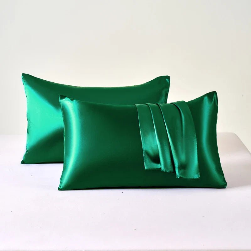 Taie d'Oreiller en Satin - SatinDreamPillow™ - Vert - Comptoir du LIT